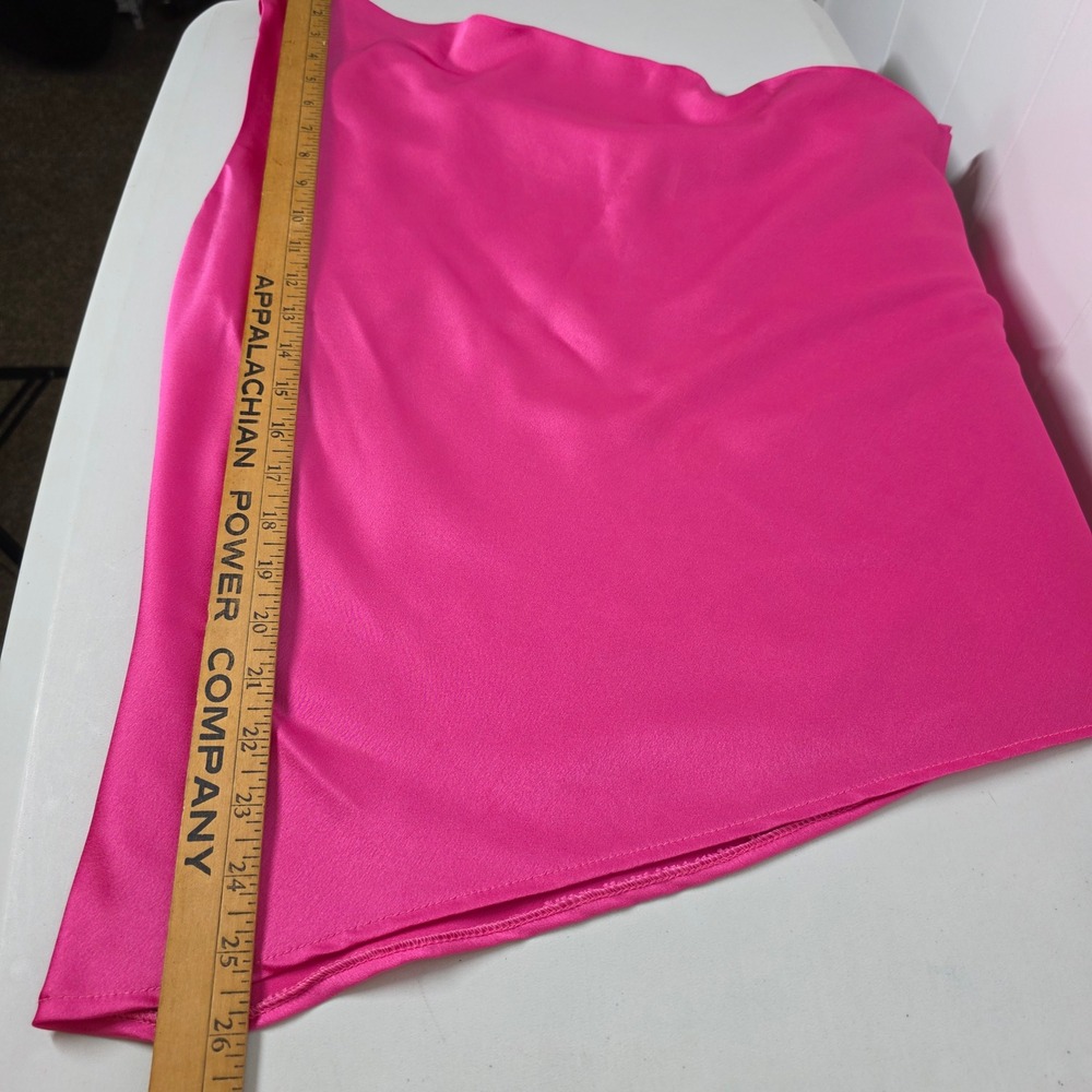 Nasty Gal Pink One Shoulder Satin Cowl Neck Top Plus Size 18 Hot Pink Barbiecore - Picture 8 of 11